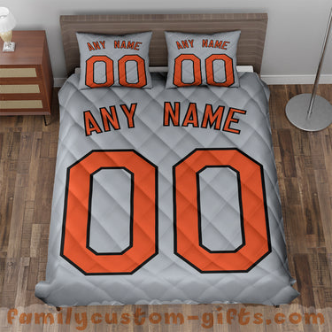 Custom Quilt Sets Baltimore Jersey Personalized Baseball Premium Quilt Bedding for Men Women